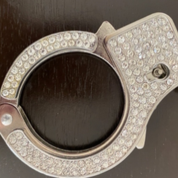Swarovski Embellished Silver Handcuffs Purchased in Paris, France - Picture 6 of 8